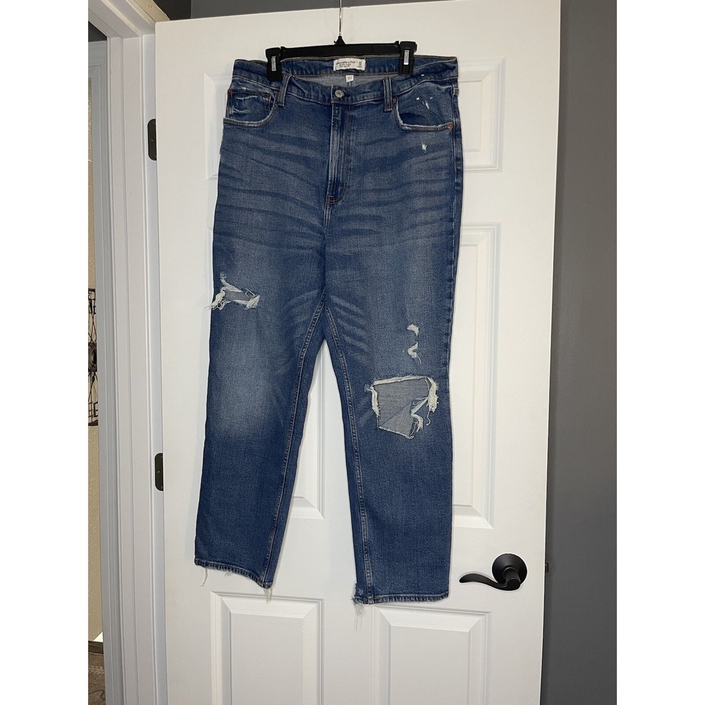 Abercrombie Fitch The Ankle Straight Ultra High Rise Curve Love Jeans 33/16 L